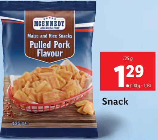 Pulled Pork Flavour Maize and Rice Snacks