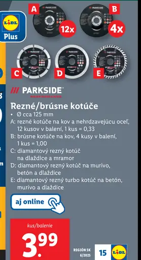 Rezné/brúzne kotúče