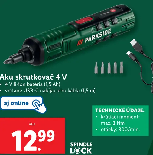 Aku skrutkovač 4 V