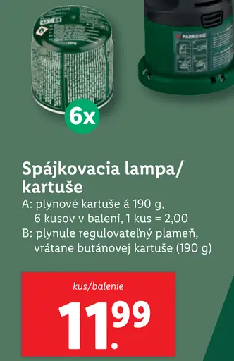 Spájkovacia lampa/kartuše