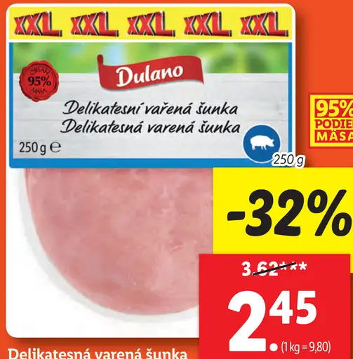 Dulano Delikatesná varená šunka