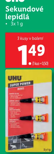 UHU Sekundové lepidlá
