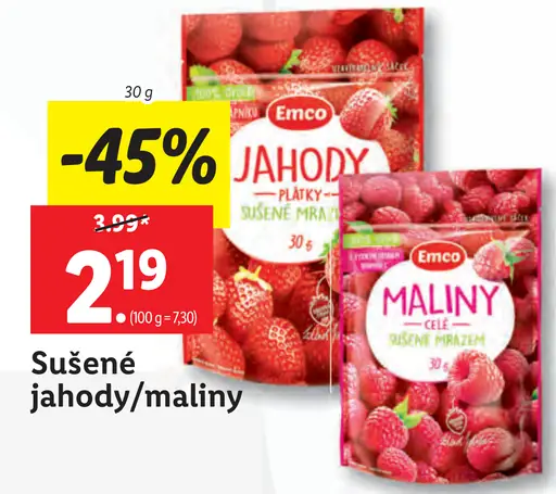 Emco Sušené jahody/maliny