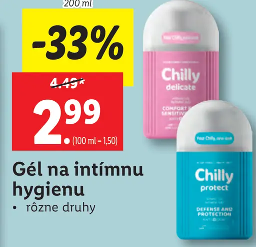 Chilly gél na intímnu hygienu