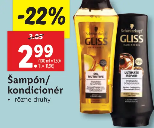 Schwarzkopf Gliss šampón / kondicionér