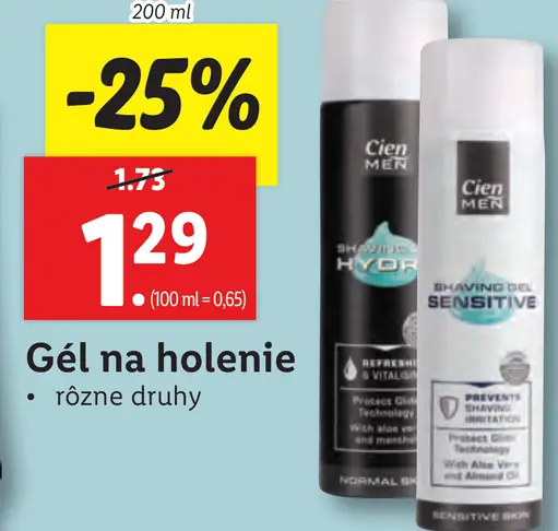 Cien gél na holenie