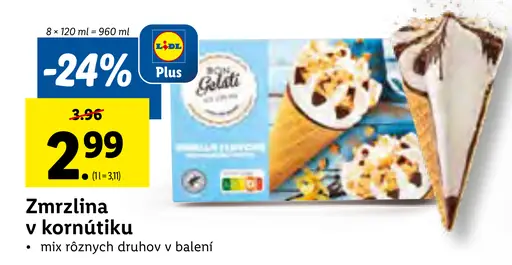 Bon Gelati Zmrzlina v kornútiku