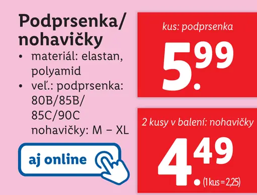 Esmara Podprsenka/nohavicky