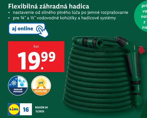 Parkside Flexibilná záhradná hadica