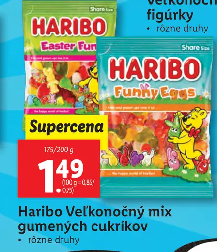 Haribo Veľkonočný mix gumenných cukríkov