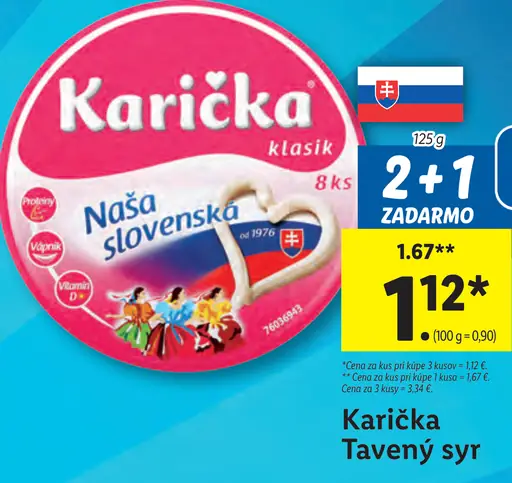 Karička črievko Tavený syr