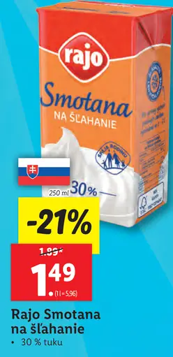 Rajo smotana na šľahanie