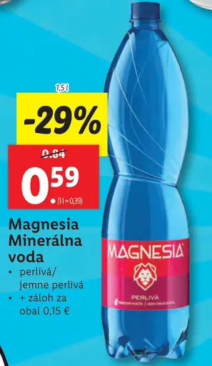 Magnesia Prírodná minerálna voda neperlivá