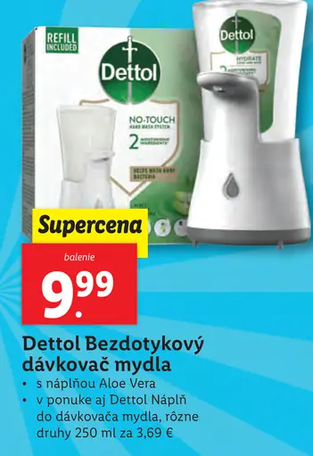 Dettol Bezdotykový dávkovač mydla a tekuté mydlo dobrodruh