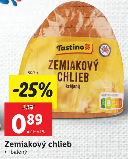 Tastino Zemiakový chlieb