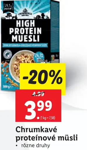 Crownfield Chrumkavé proteínové müsli