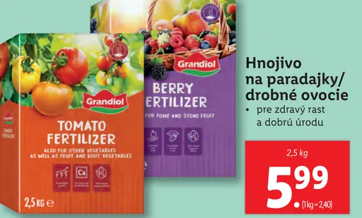 Grandiol Hnojivo na paradajky/drobné ovocie