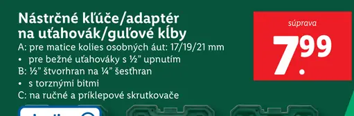 Ultimate Speed Nástrečné kľúče/adaptér na uťahovák/guľové kĺby