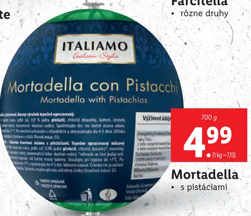 Italiano Mortadella con Pistacchi