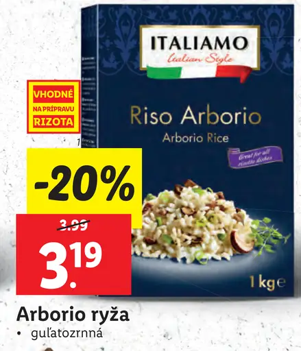 Italiamo Guľatozrnná ryža Arborio