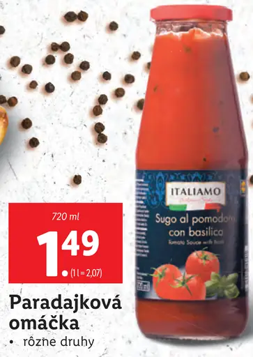 Italiamo Paradajková omáčka