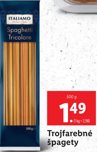 Italiamo trojfarebné špagety