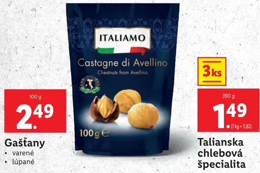 Italiamo Gaštany varené lúpané
