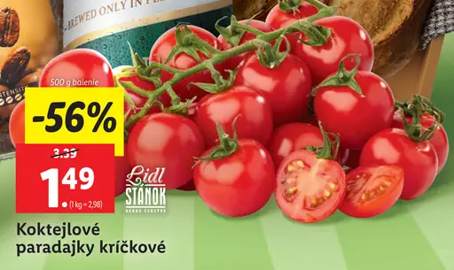 Paradajky koktejlové strapcové