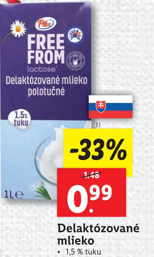 Pilos Delaktózované mlieko polotučné
