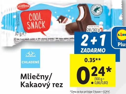 Milbona Mliečny/ Kakaový rez