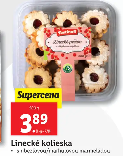 Tastino Linecké kolieska s ríbezľovou/marhuľovou marmeládou