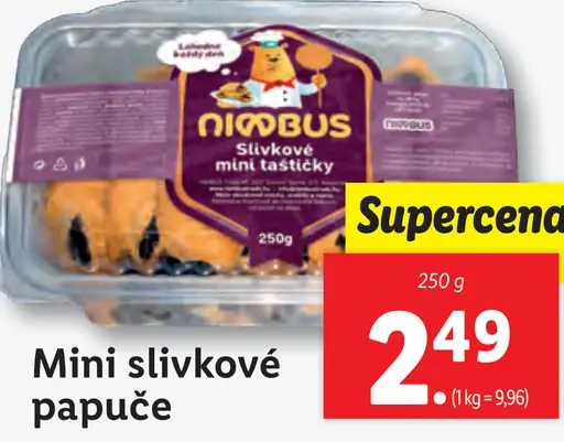 Niobus Mini slivkové papuče