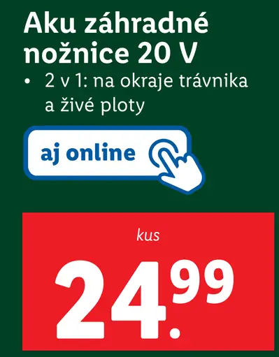 Parkside Aku záhradné nožnice 20 V