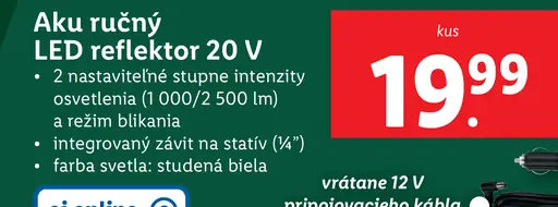 Parkside Aku ručný LED reflektor 20 V