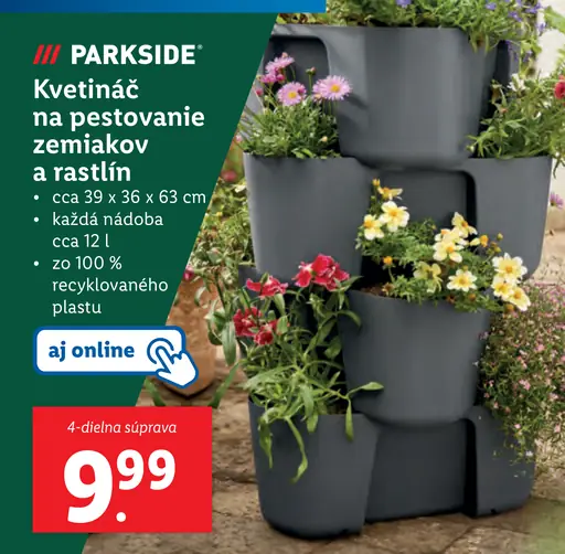 Parkside Kvetináč na pestovanie zemiakov a rastlín