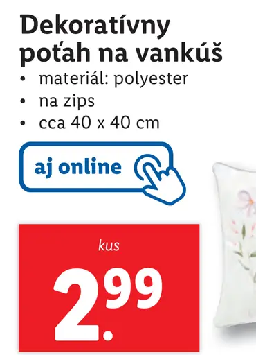Dekoratívny poťah na vankúš