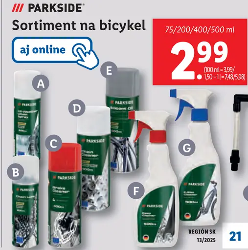 Parkside Sortiment na bicykel