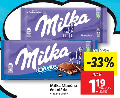 Milka čokoláda Oreo