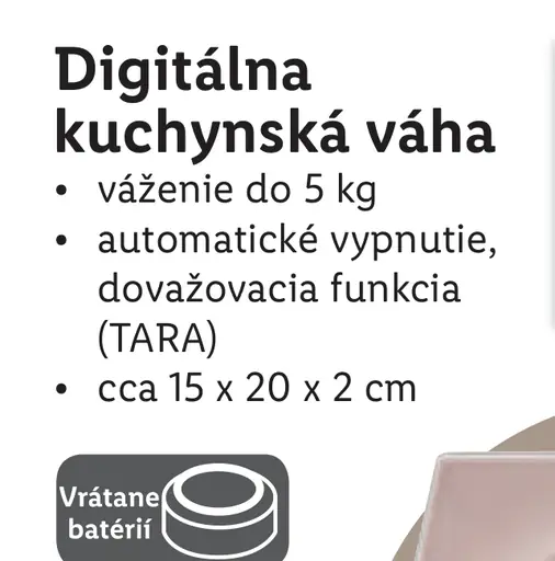 SilverCrest Digitálna kuchynská váha