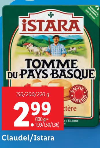 Istara/Claudel Tomme du Pays Basque Fromage de Bretagne