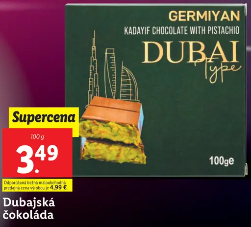 Dubajská čokoláda Germiyan