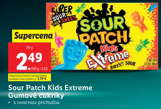 Sour Patch Kids Extreme Gumené cukríky