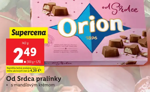 Orion Od Srdca pralinky