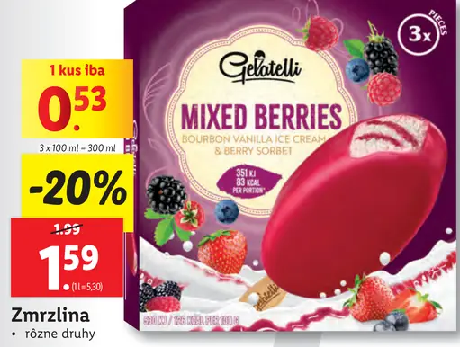 Gelatelli Zmrzlina Mixed Berries