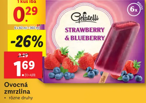 Gelatelli Ovocná zmrzlina