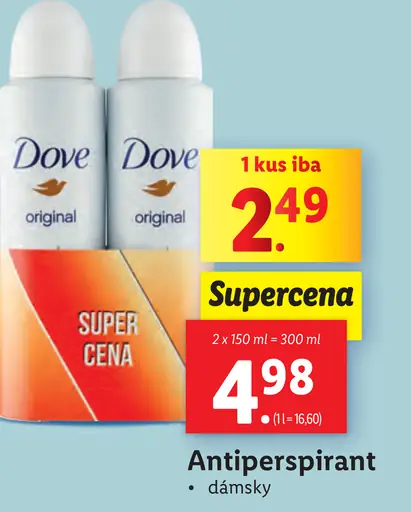 Dove antiperspirant