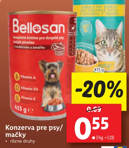 Bellosan konzerva pre psy/mačky