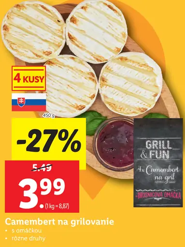 Camembert na grilovanie