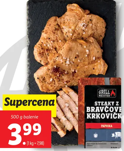 Bravčové steaky z krkovičky