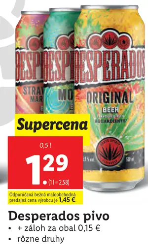Desperados pivo plechovka